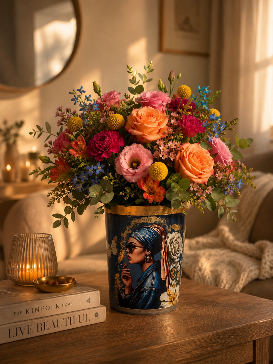 Sfeervolle vaas met bloemen